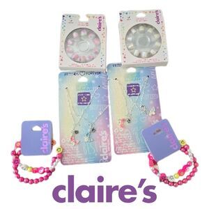 Claire’s Cute Kids Jewelry Bundle Nails Bracelets Besties Necklaces Fun Gift Set